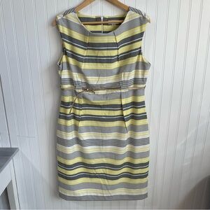 Calvin Klein Dress 12 Yellow Sleeveless‎ Sheath Stretch Career Church Corpcore